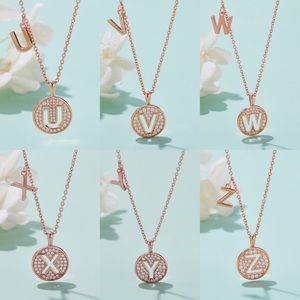 U-Z Letter Pendent 18K Rose Gold 925 Sterling Silver Moissanite Diamond Necklace